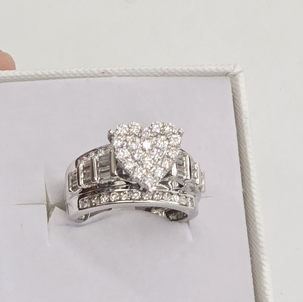 925 Sterling Silver Moissanite Diamond Heart Ring For Women